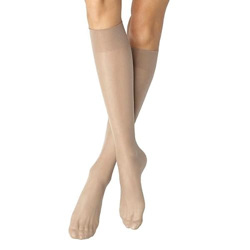 Nur Die 2er Pack Knie 20 DEN transparente Nylon Fein-Kniestrümpfe matt breiter Komfortbund Damen von Nur Die