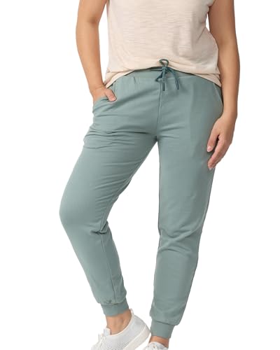 Nur Die Joggpants Relax & Go Bequeme sportliche Freizeithose Jogginghose mit weichem Innenfleece Baumwolle Sweathose Damen, eukalyptus, L von Nur Die