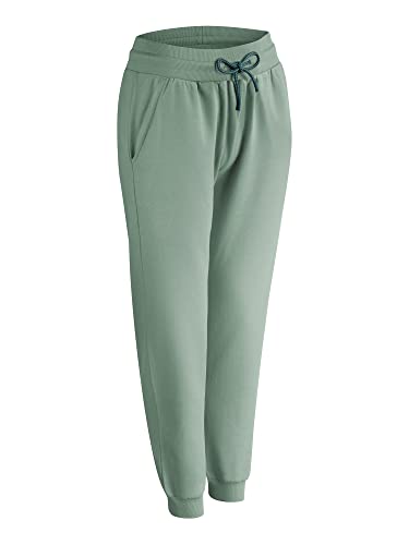 Nur Die Joggpants Relax & Go Bequeme sportliche Freizeithose Jogginghose mit weichem Innenfleece Baumwolle Sweathose Damen, eukalyptus, M von Nur Die