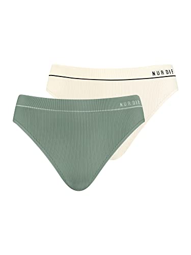 Nur Die Slip 2-Pack Retro - Khaki/Offwhite - Größe 36-38 von Nur Die