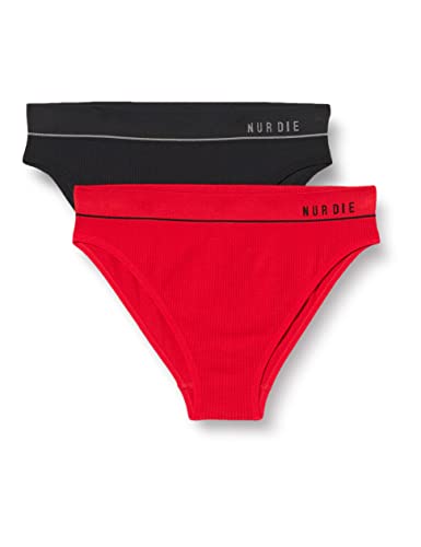 Nur Die Slip 2-Pack Retro - rot/schwarz - Größe 40-42 von Nur Die