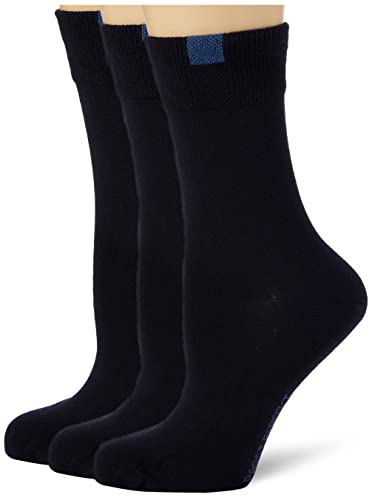 Nur Die 3er Pack Passt Perfekt Socken atmungsaktive Baumwolle einfarbig Komfortbund ohne drückende Naht Damen von Nur Die