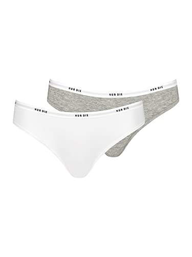 Nur Die Slip 2-Pack Soft Sportiv - Graumelange/weiß - Größe 36-38 von Nur Die