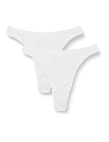 Nur Die 2er Pack String Tanga Mehrfarbig aus Baumwolle Stretch Unterwäsche Unterhosen Basic Mehrpack Damen von Nur Die