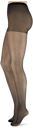 Nur Die Damen Seidenfein 15 DEN Feinstrumpfhose transparent seidig glänzende Optik Komfortbund Strumpfhose Damen Strumpfhosen schwarz S von Nur Die
