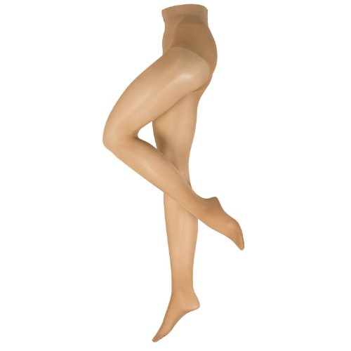 Nur Die Figura 25 DEN Shaping-Strumpfhose transparente glänzende Feinstrumpfhose breiter Komfortbund Bauch-Weg Damen, mandel, S von Nur Die