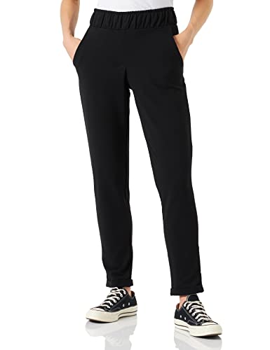 Nur Die Sweat-Hose Relax & Go sportliche Bequeme Freizeithose Stretch elastischer Bund verkürzte Länge Damen, schwarz, L von Nur Die