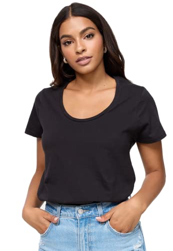 Nur Die Kurzärmeliges T-Shirt Relax & Go aus weicher Baumwolle Basic Rundhalsausschnitt Damen von Nur Die