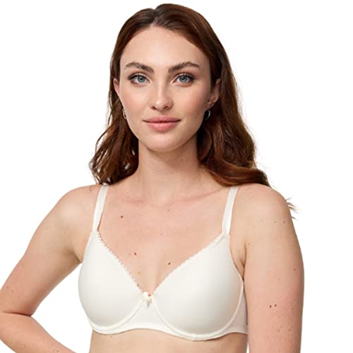 Nur Die Traumweich Bügel-BH besonders weiche Modal-Faser gepaddete Cups für einen natürlichen Push-Up-Effekt zarte Spitze Damen, Offwhite, 80C von Nur Die