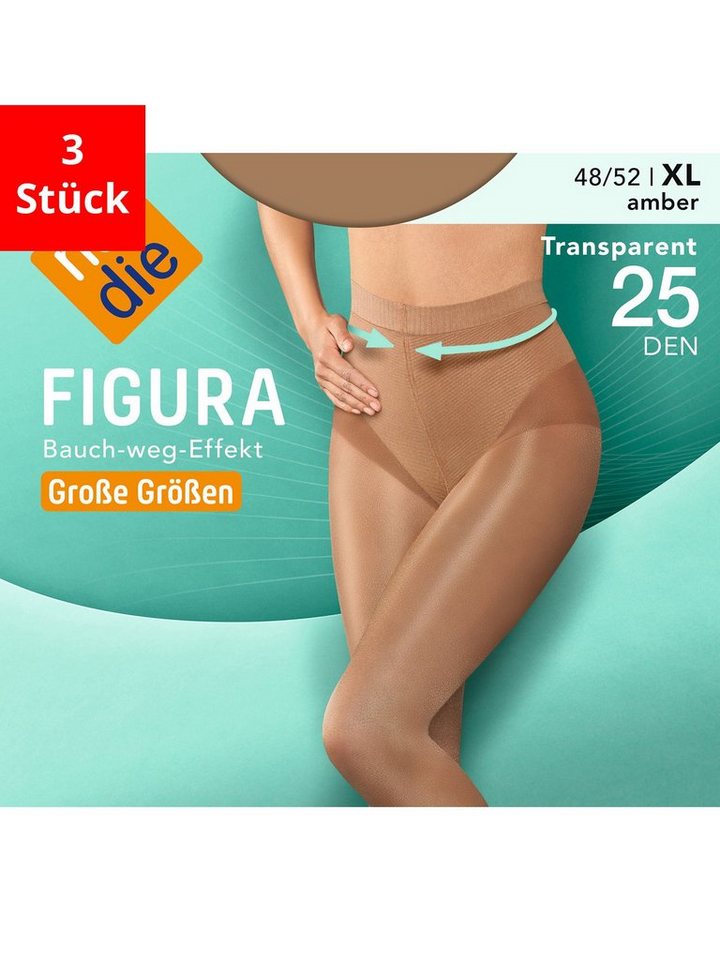 Nur Die Feinstrumpfhose Figura Große Größen 25 DEN (3 St) von Nur Die