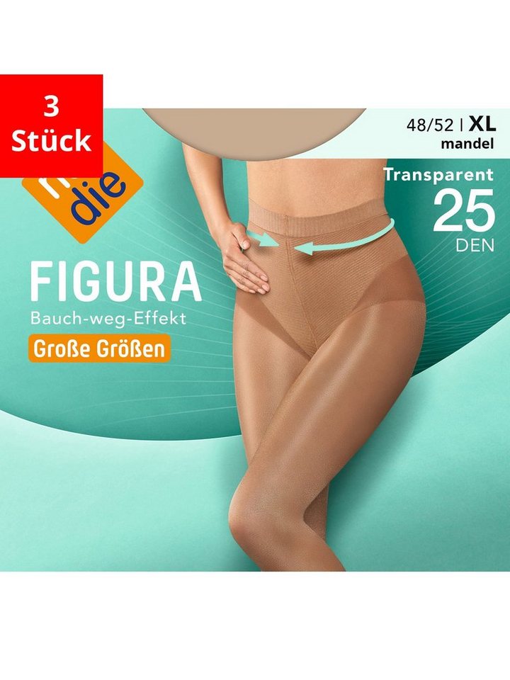 Nur Die Feinstrumpfhose Figura Große Größen 25 DEN (3 St) von Nur Die