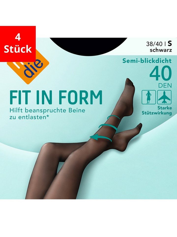 Nur Die Feinstrumpfhose Fit in Form, 40 Den (4 St) von Nur Die