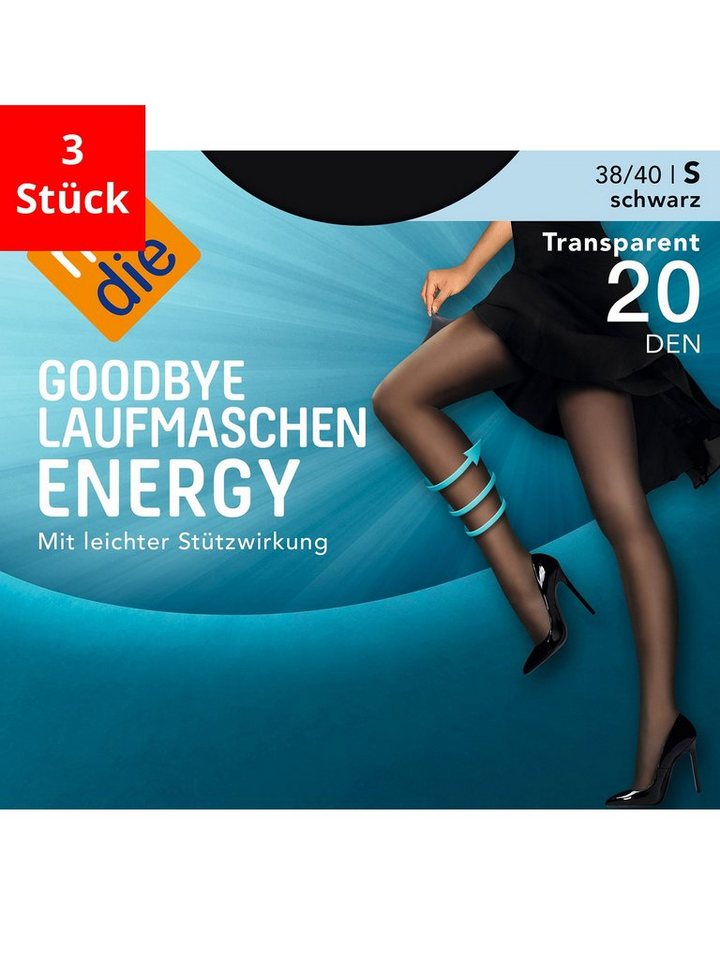 Nur Die Feinstrumpfhose Goodbye Laufmaschen Energy 20 DEN (3 St) von Nur Die