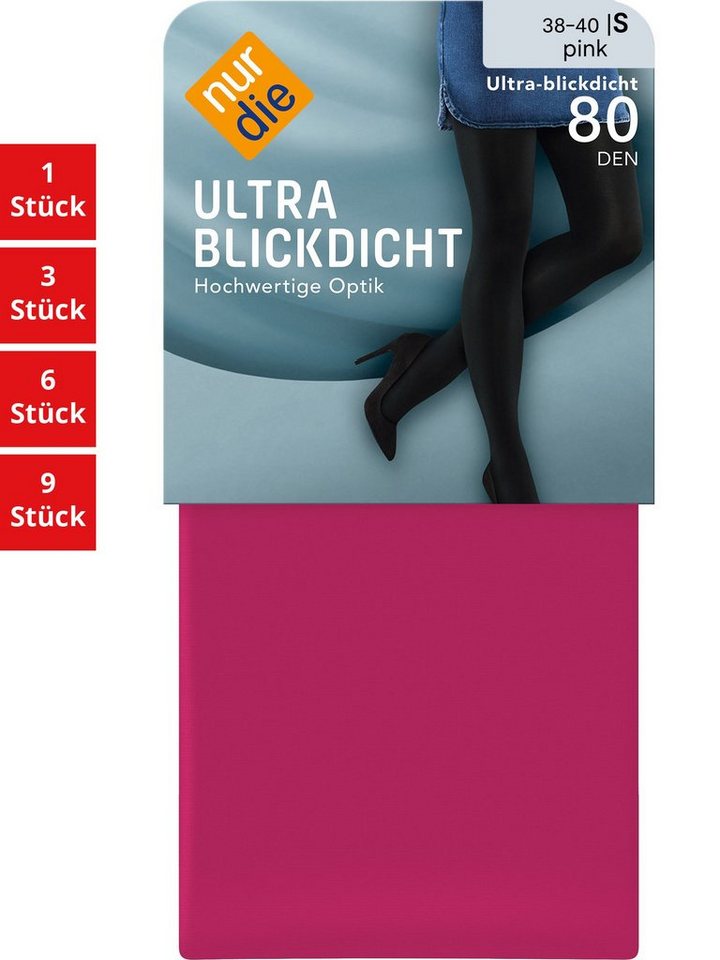 Nur Die Feinstrumpfhose Ultra Blickdicht 80 DEN Damen (1er/3er/6er/9er Pack 3 St) nylon blickdicht opaque frauen multi-pack Fein-strumpfhose softbund von Nur Die