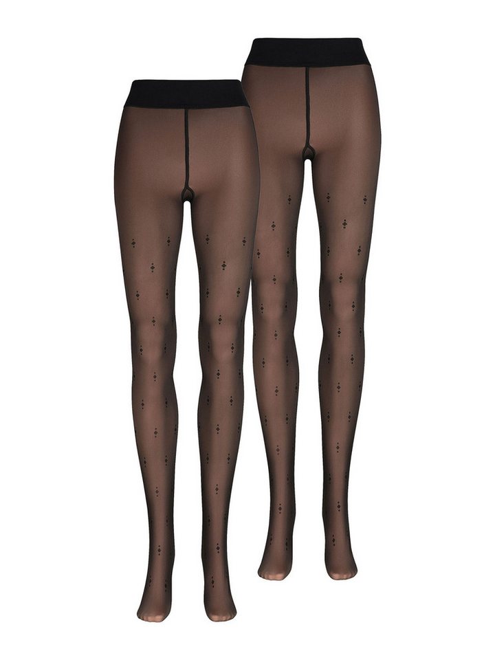 Nur Die Feinstrumpfhose Warm & Transparent Innenplüsch Prints (2 St) Transparente Strumpfhose, Nylon Strumpfhose, Feine Tights von Nur Die