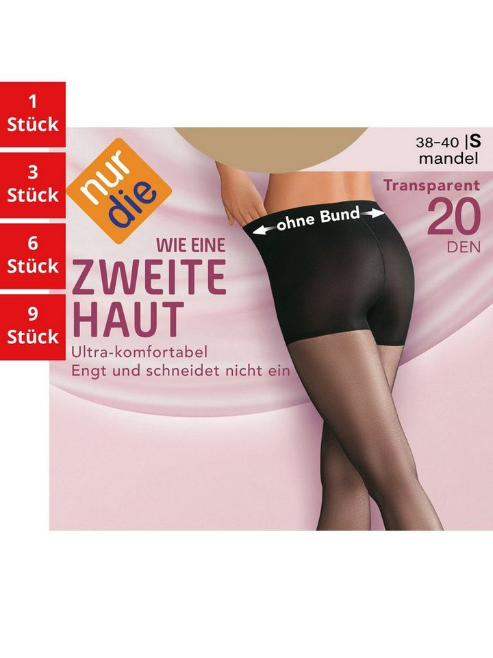 Nur Die Feinstrumpfhose Wie eine zweite Haut 20 DEN Damen (1er/3er/6er/9er Pack 6 St) nylon transparent Fein-strumpfhose frauen durchsichtig multipack seide von Nur Die