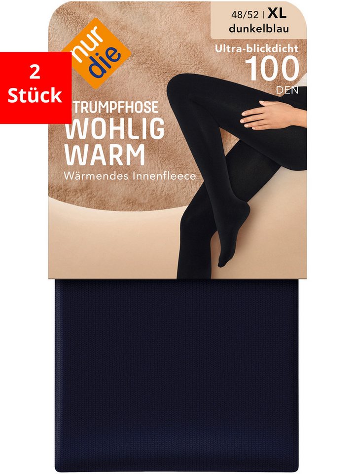 Nur Die Feinstrumpfhose Wohlig-Warm 100 DEN (2 St) nylon transparent Fein-strumpfhose von Nur Die