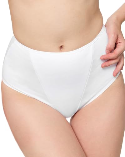 Nur Die Formslip Cotton aus Baumwolle mit Shaping-Effekt Maxislip Taillenslip Highwaist Unterwäsche Unterhosen Stetch Damen, weiß, XL von Nur Die