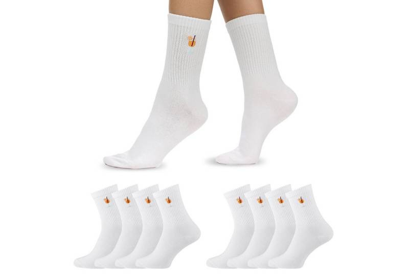 Nur Die Freizeitsocken 8er Pack Herren Good Vibes Motiv Tennissocken (8-Paar) Freizeitsocken mit Statement Stickerei von Nur Die