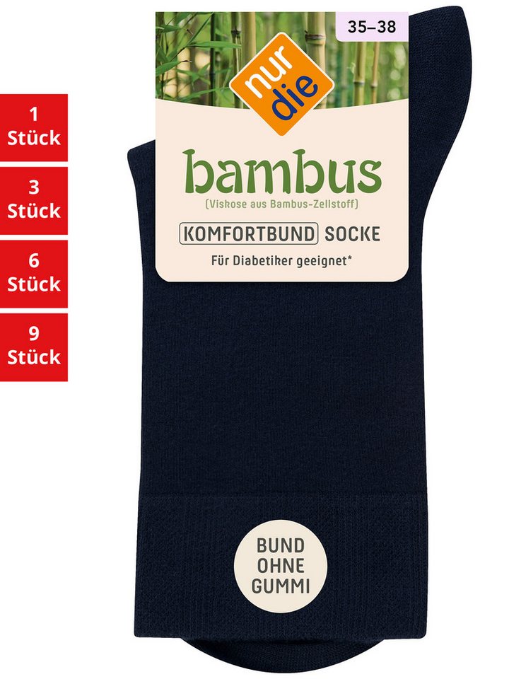 Nur Die Freizeitsocken Bambus Komfort Damen (1er/3er/6er/9er Pack, 1-Paar) socken strumpf strümpfe von Nur Die