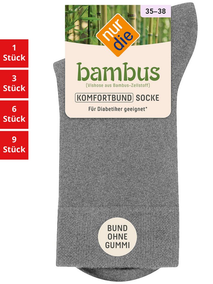 Nur Die Freizeitsocken Bambus Komfort Damen (1er/3er/6er/9er Pack, 9-Paar) socken strumpf strümpfe von Nur Die