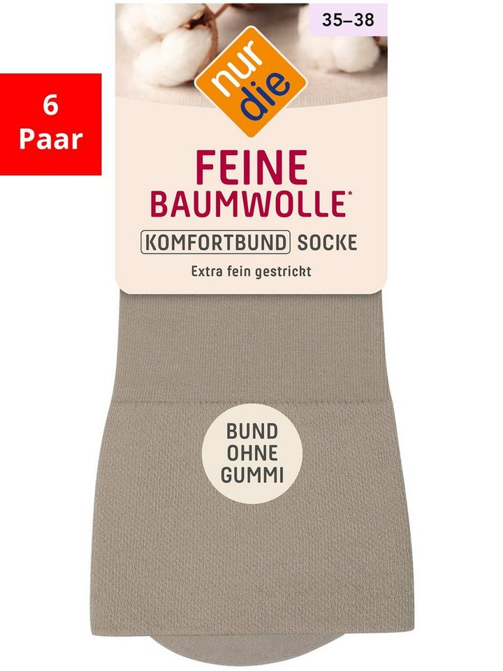 Nur Die Freizeitsocken Baumwolle Komfort (6-Paar) von Nur Die