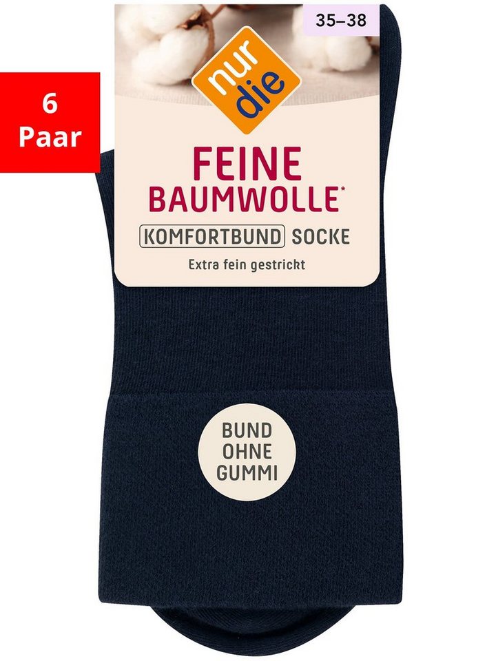 Nur Die Freizeitsocken Baumwolle Komfort (6-Paar) von Nur Die