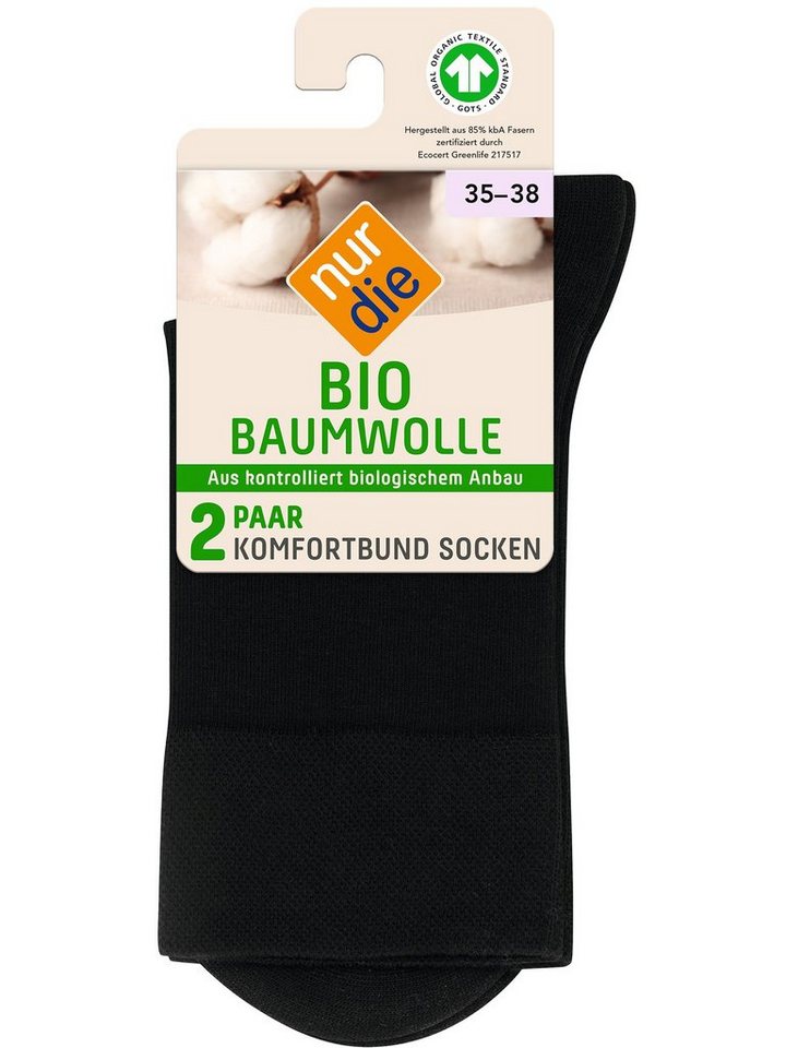 Nur Die Freizeitsocken Bio Komfort Socke 2er Pack (2-Paar) von Nur Die