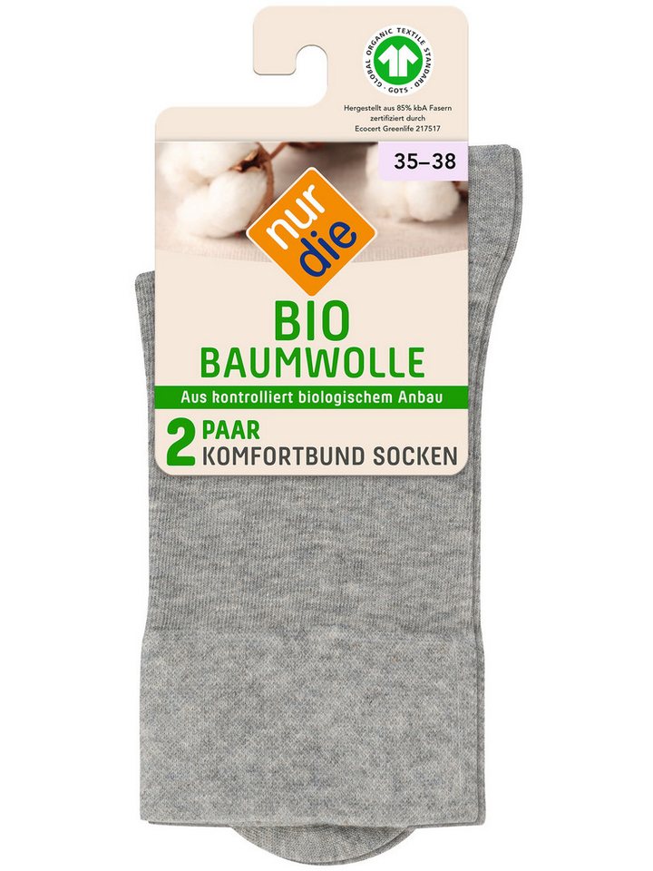 Nur Die Freizeitsocken Bio Komfort Socke 2er Pack (2-Paar) von Nur Die