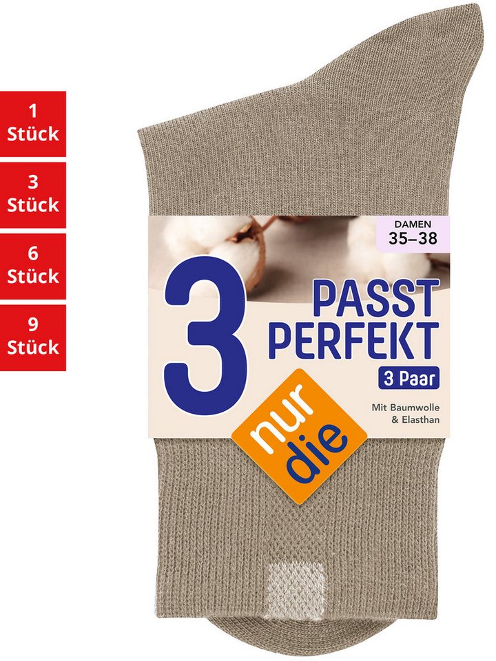 Nur Die Freizeitsocken Passt Perfekt Damen (1er/3er/6er/9er Pack, 18-Paar) socken strumpf strümpfe von Nur Die