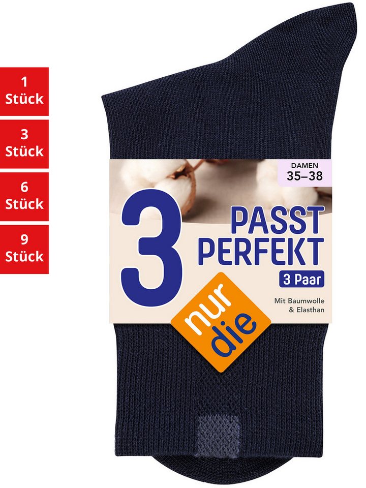 Nur Die Freizeitsocken Passt Perfekt Damen (1er/3er/6er/9er Pack, 27-Paar) socken strumpf strümpfe von Nur Die