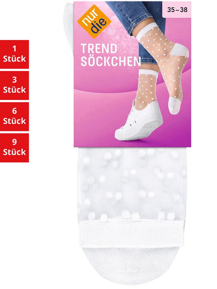 Nur Die Freizeitsocken Trendsöckchen Damen (1er/3er/6er/9er Pack, 6-Paar) socken strumpf strümpfe von Nur Die