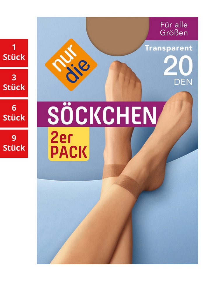 Nur Die Füßlinge 20 DEN Damen (1er/3er/6er/9er Pack, 12-Paar) sneaker-socken strumpf strümpfe von Nur Die