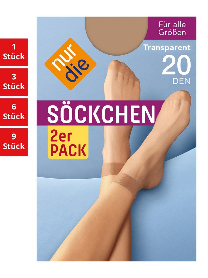 Nur Die Füßlinge 20 DEN Damen (1er/3er/6er/9er Pack, 12-Paar) sneaker-socken strumpf strümpfe von Nur Die