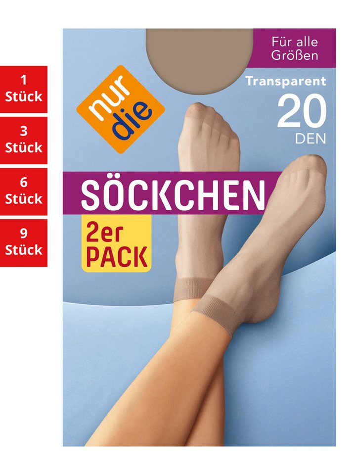 Nur Die Füßlinge 20 DEN Damen (1er/3er/6er/9er Pack, 12-Paar) sneaker-socken strumpf strümpfe von Nur Die