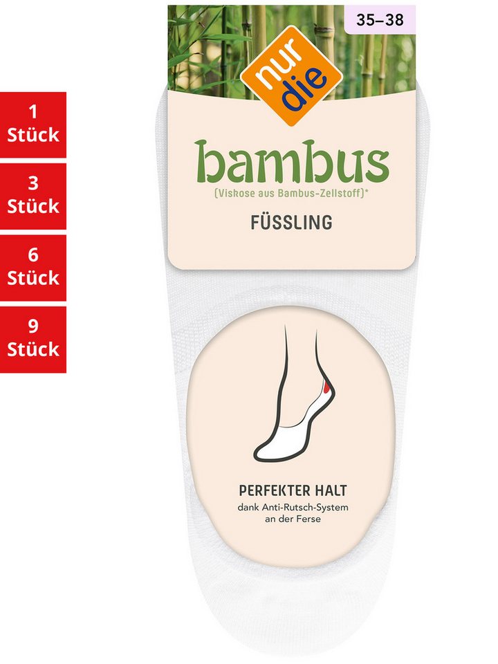 Nur Die Füßlinge Bambus Damen (1er/3er/6er/9er Pack, 9-Paar) sneaker-socken strumpf strümpfe von Nur Die