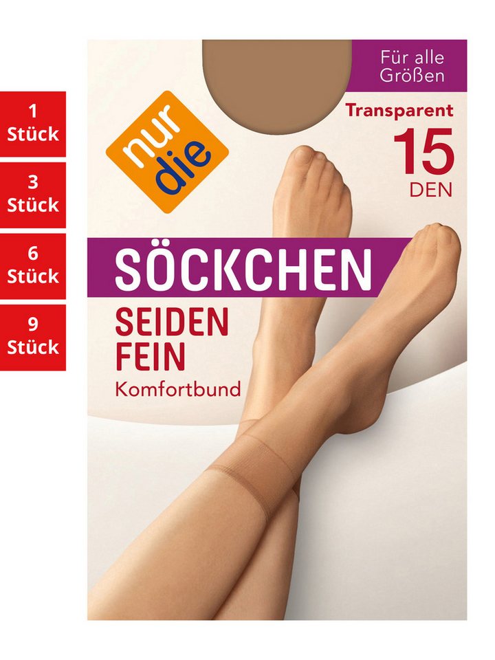 Nur Die Füßlinge Seidenfein 15 DEN Damen (1er/3er/6er/9er Pack, 1-Paar) sneaker-socken strumpf strümpfe von Nur Die