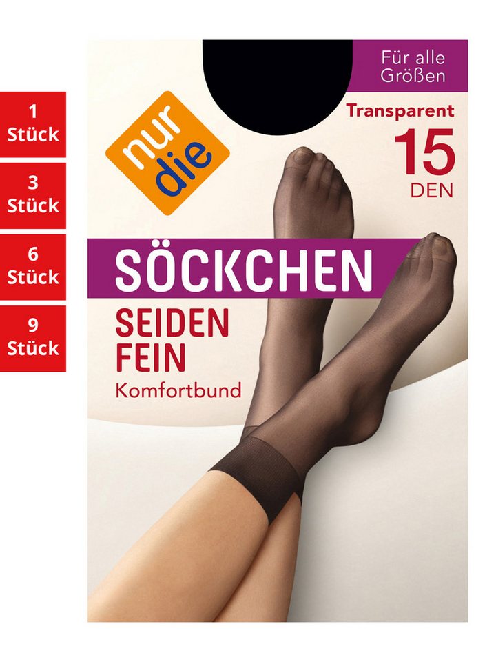 Nur Die Füßlinge Seidenfein 15 DEN Damen (1er/3er/6er/9er Pack, 6-Paar) sneaker-socken strumpf strümpfe von Nur Die