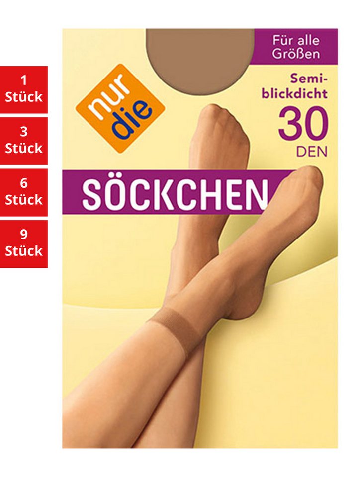 Nur Die Füßlinge Söckchen 30 DEN Damen (1er/3er/6er/9er Pack, 1-Paar) sneaker-socken strumpf strümpfe von Nur Die