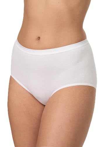 Nur Die Hüftslip aus GOTS Bio-Baumwolle Maxislip Highwaist Unterwäsche Unterhosen Basic Stetch Damen, weiß, M von Nur Die