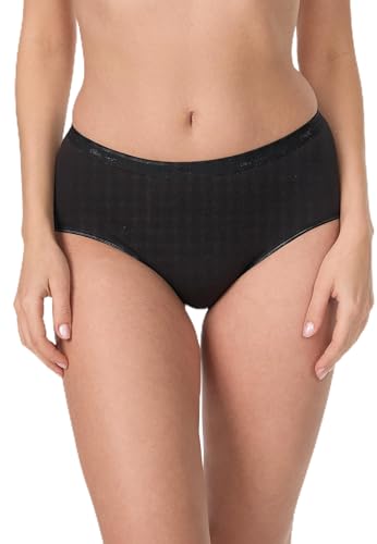 Nur Die Hüftslip aus GOTS Bio-Baumwolle Maxislip Highwaist Unterwäsche Unterhosen Basic Stetch Damen, schwarz, L von Nur Die
