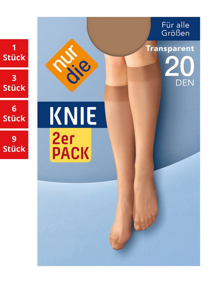 Nur Die Kniestrümpfe 20 DEN Damen (1er/3er/6er/9er Pack, 12-Paar) Knie-strümpfe thermo-socken overknee von Nur Die