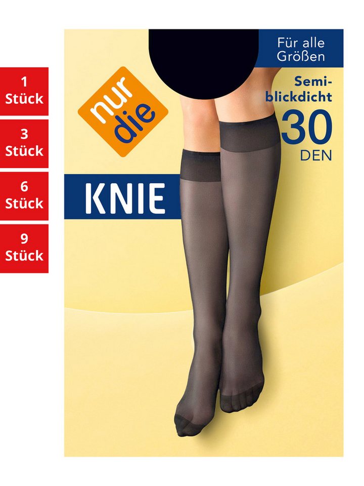 Nur Die Kniestrümpfe 30 DEN Damen (1er/3er/6er/9er Pack, 1-Paar) Knie-strümpfe thermo-socken overknee von Nur Die