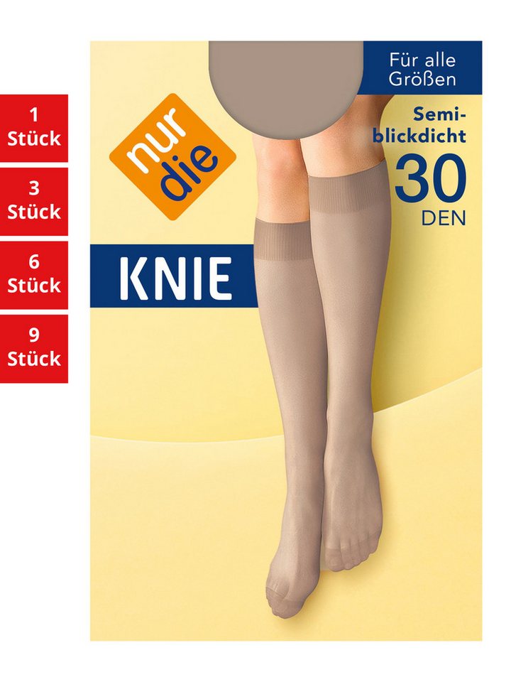 Nur Die Kniestrümpfe 30 DEN Damen (1er/3er/6er/9er Pack, 3-Paar) Knie-strümpfe thermo-socken overknee von Nur Die