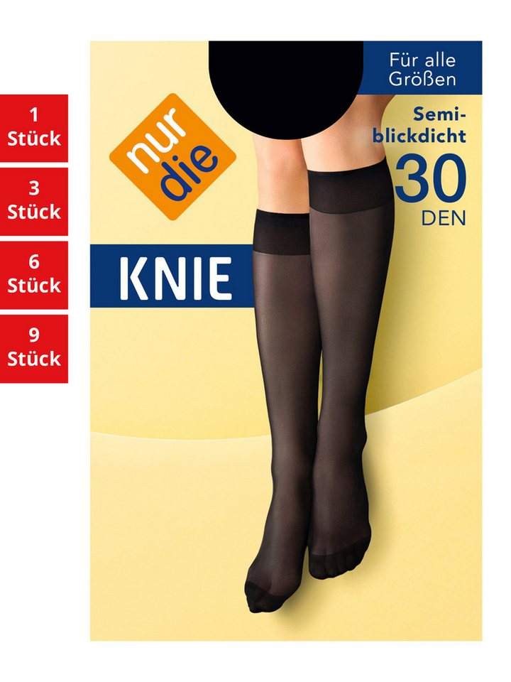 Nur Die Kniestrümpfe 30 DEN Damen (1er/3er/6er/9er Pack, 3-Paar) Knie-strümpfe thermo-socken overknee von Nur Die