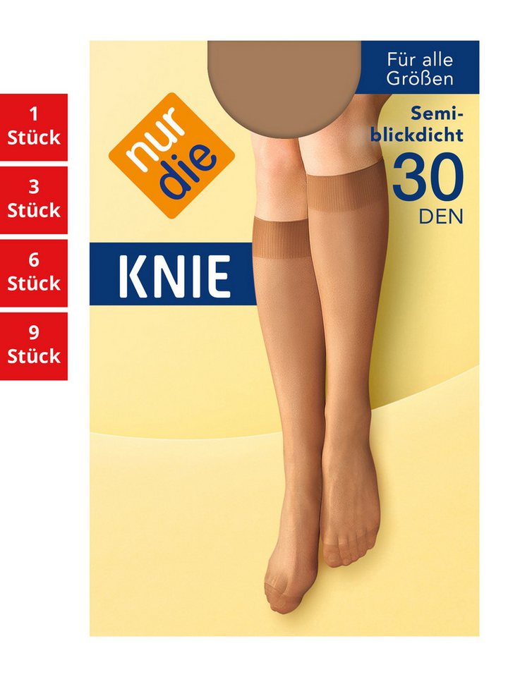 Nur Die Kniestrümpfe 30 DEN Damen (1er/3er/6er/9er Pack, 6-Paar) Knie-strümpfe thermo-socken overknee von Nur Die
