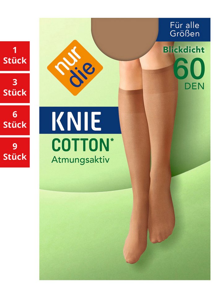 Nur Die Kniestrümpfe Cotton 60 DEN Damen (1er/3er/6er/9er Pack, 1-Paar) Knie-strümpfe thermo-socken overknee von Nur Die