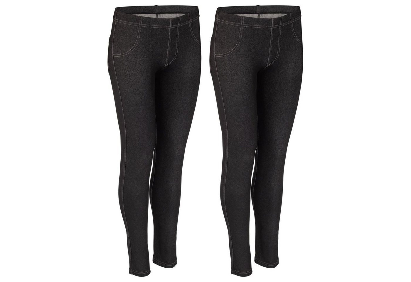 Nur Die Leggings Basic (2-tlg) Treggings mit Gesäßtaschen im 2er Pack von Nur Die