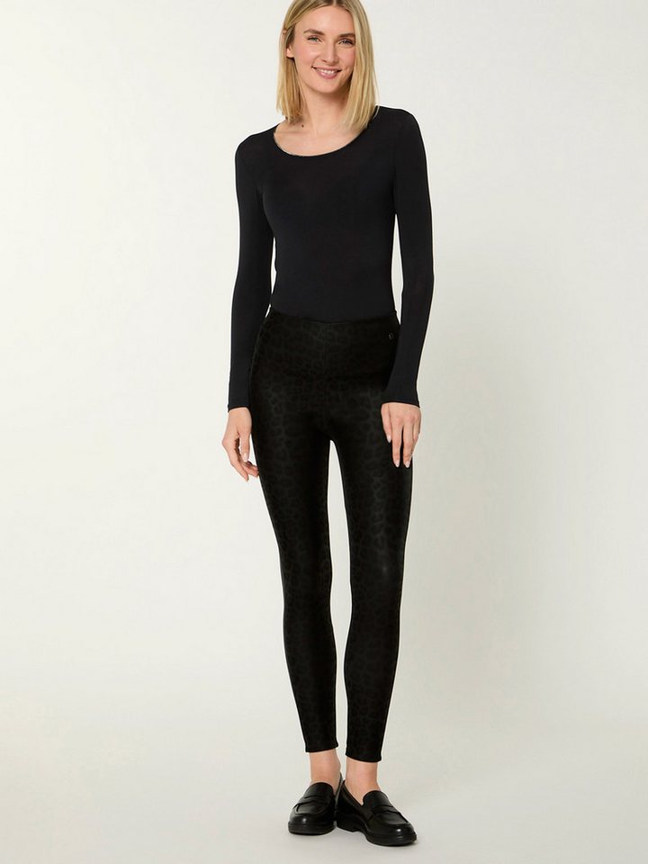 Nur Die Leggings NUR DIE x KILIAN KERNER Damen Vegane Lederoptik-Leggings in Leo-Muster leicht angeraute Innenseite - breiter Bund sorgt für sicheren Sitz von Nur Die