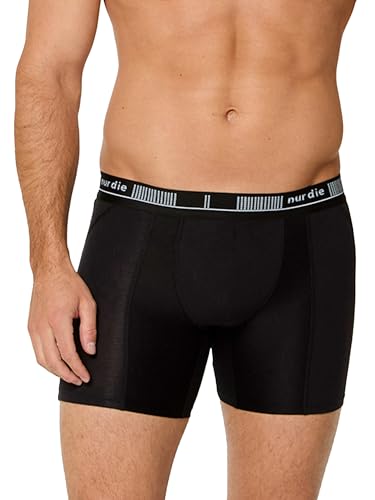 Nur Die Long Boxer Cotton Active Herren Boxershorts Baumwolle atmungsaktiv flexibel Unterhosen ohne einschneidener Gummibund (Größe M - XXL) von Nur Die